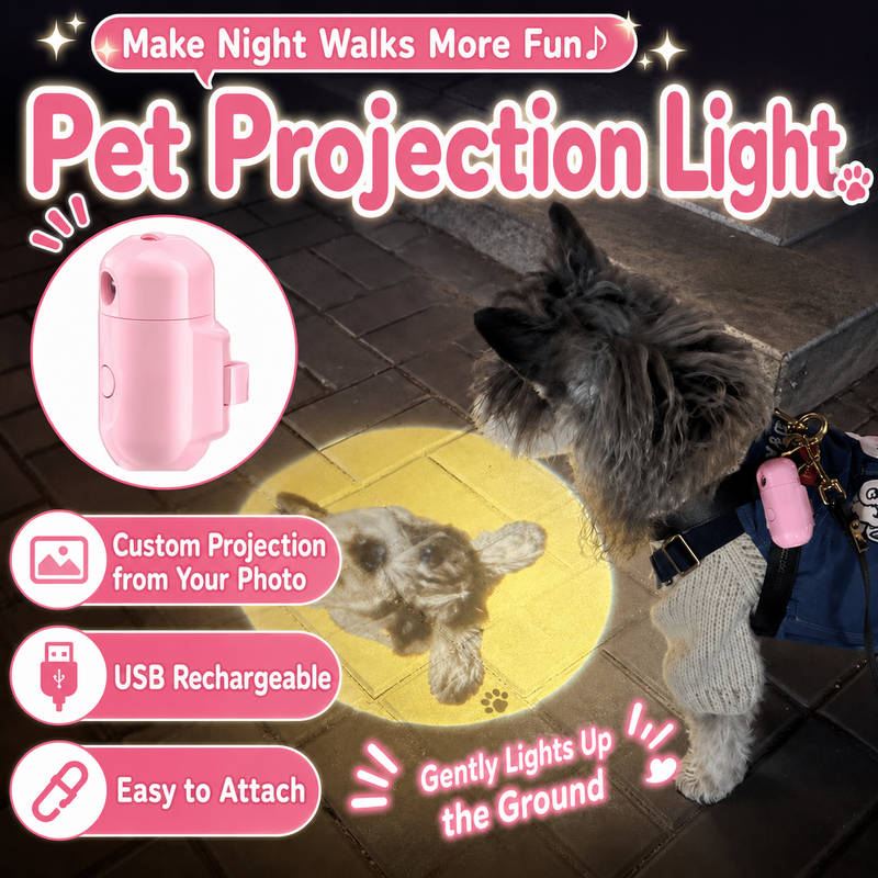 Custom Pet LED Night Projector – Personalized Dog Image Projection for Safe & Fun Evening Walks