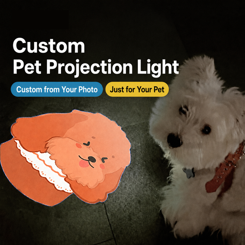 Custom Pet LED Night Projector – Personalized Dog Image Projection for Safe & Fun Evening Walks