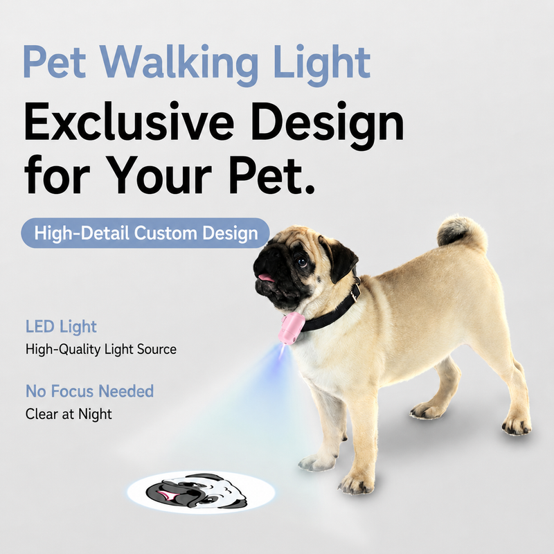 Custom Pet LED Night Projector – Personalized Dog Image Projection for Safe & Fun Evening Walks