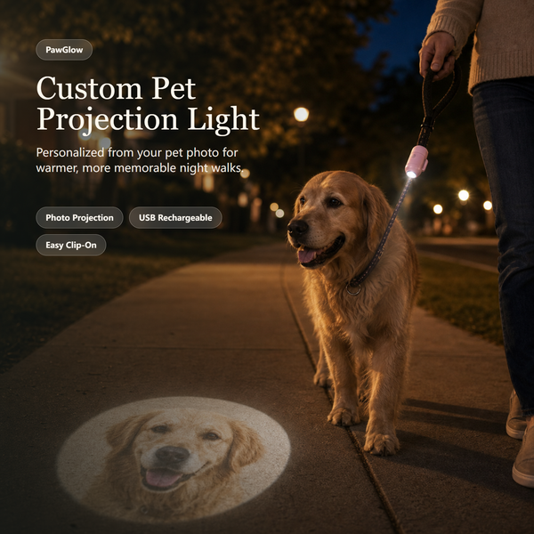 Custom Pet LED Night Projector – Personalized Dog Image Projection for Safe & Fun Evening Walks