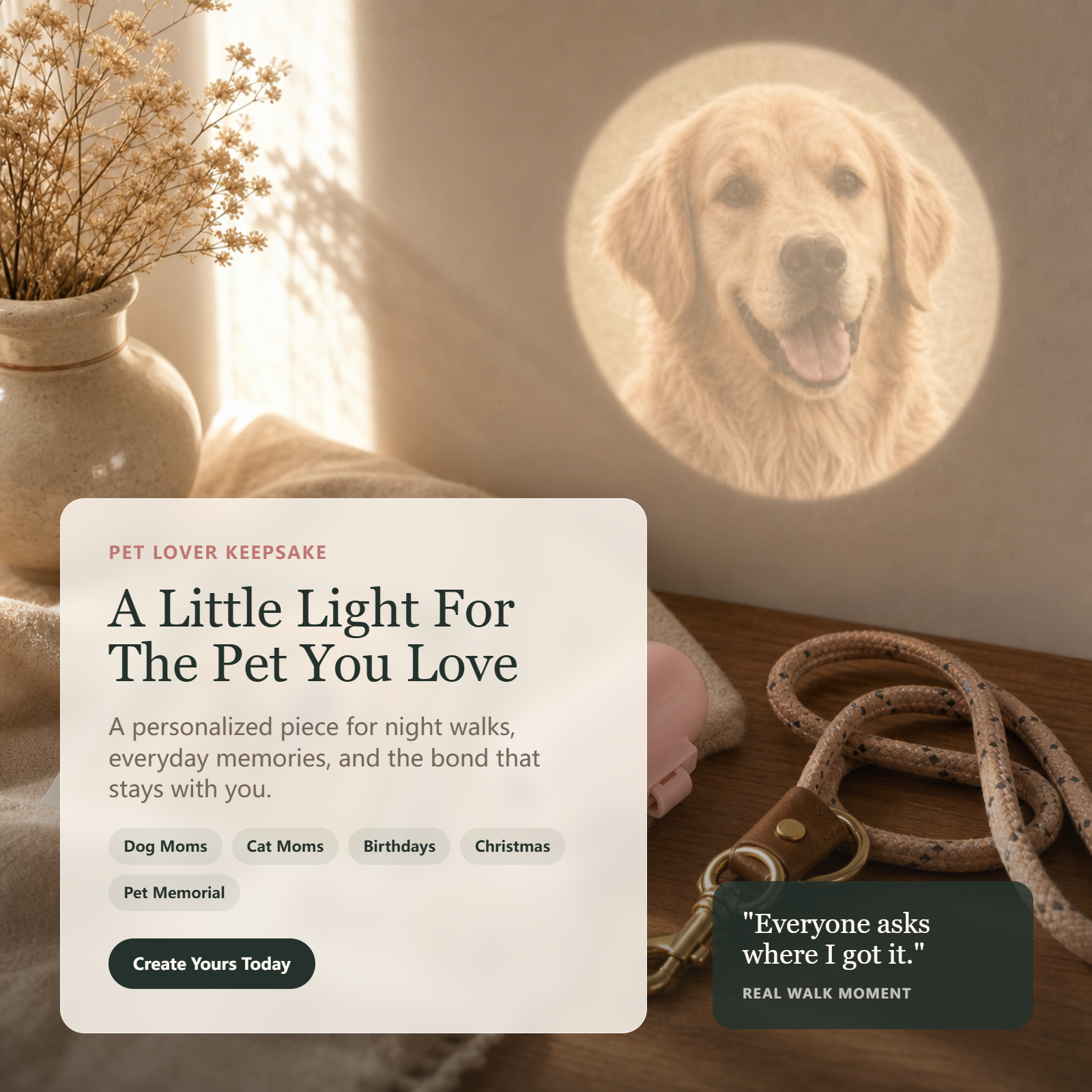 Custom Pet LED Night Projector – Personalized Dog Image Projection for Safe & Fun Evening Walks - gallery image 6